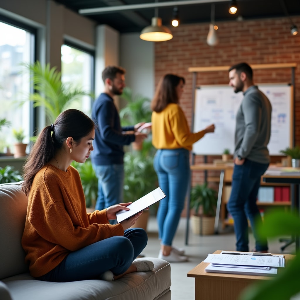 Équipe travaillant sur des flux documentaires collaboratifs